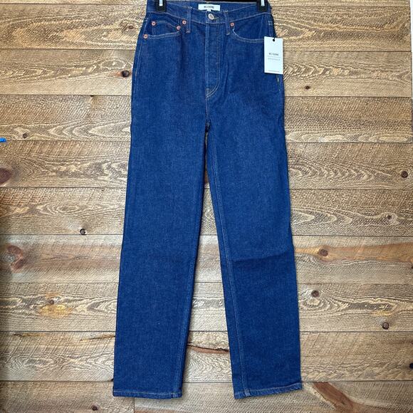 RE/DONE 70's Ultra High Rise Stove Pipe Jeans in Rigid Like Size 26 NWT - Picture 5 of 16